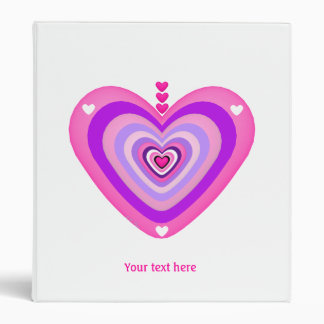 Purple and Pink Heart Layers 3 Ring Binder