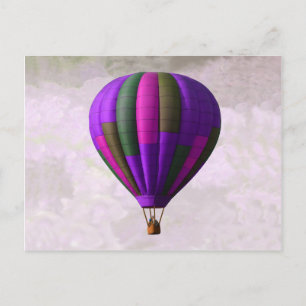 Purple and Pink Hot Air Balloon Postcard