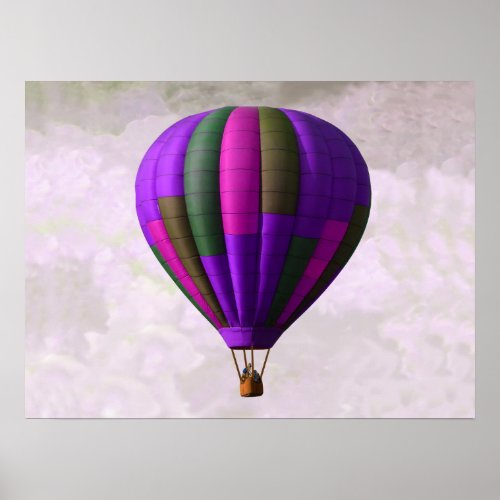 Purple and Pink Hot Air Balloon Poster