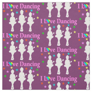 PURPLE AND PINK I LOVE DANCING BALLET FABRIC