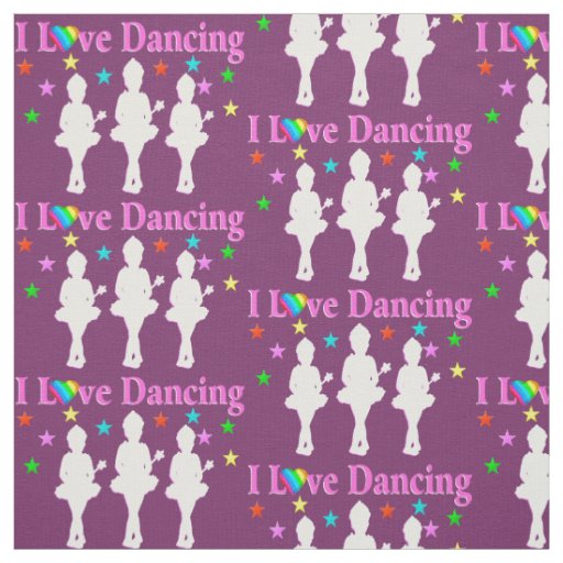 PURPLE AND PINK I LOVE DANCING BALLET FABRIC