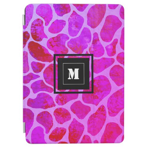 Purple and Pink Leopard Print Monogram  iPad Air Cover