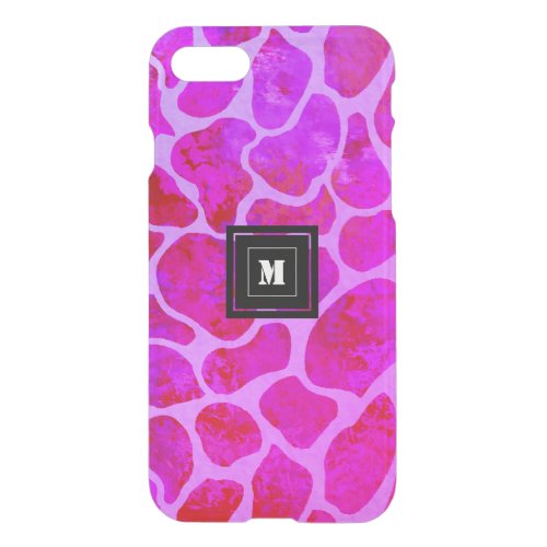 Purple and Pink Leopard Print Monogram  iPhone SE87 Case