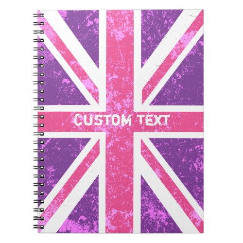 Purple and Pink London British Flag Notebook