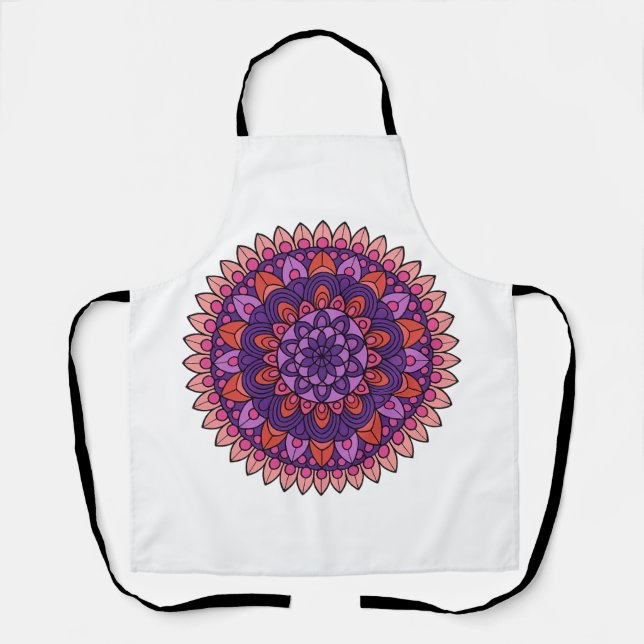 Purple and pink mandala  apron (Front)