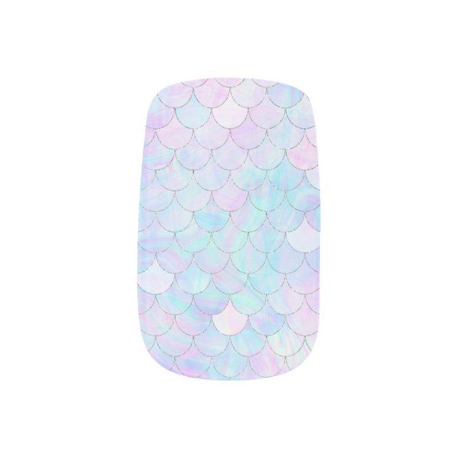 Purple and Pink Mermaid  Minx Nail Art (Right Thumb)
