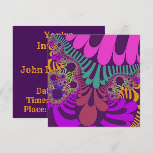 Purple and Pink Mod Invitation