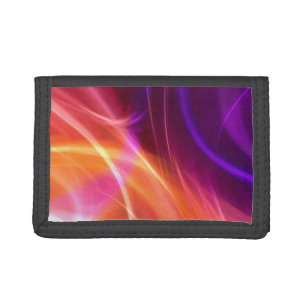 Purple and Pink Neon Waves Tri-fold Wallet