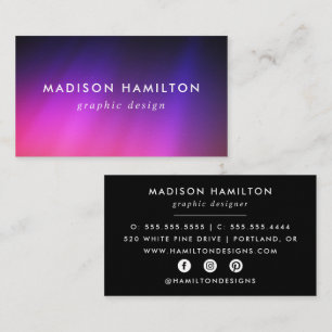 Purple and Pink Northern Lights  Business Card