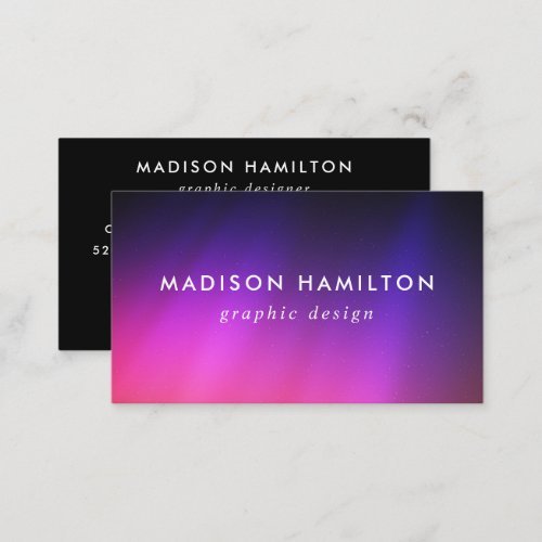 Purple and Pink Northern Lights  Business Card