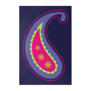 Purple and Pink Paisley Acrylic Print