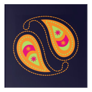 Purple and Pink Paisley Acrylic Print