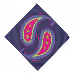 Purple and Pink Paisley Bandana