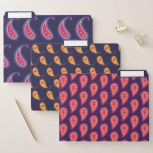 Purple and Pink Paisley File Folder