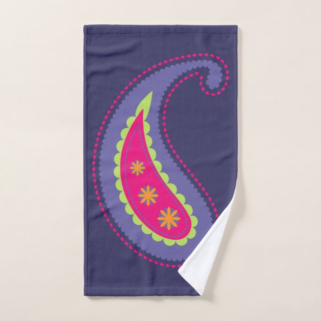 Purple and Pink Paisley Hand Towel (Hand Towel)