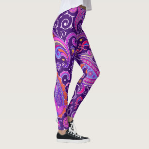Purple and Pink Paisley Leggings