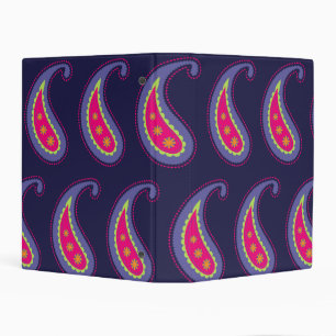 Purple and Pink Paisley Mini Binder