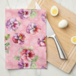 Purple and pink pansies kitchen towel<br><div class="desc">Purple and pink pansies</div>