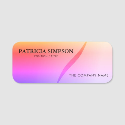 Purple And Pink Pastel Colors Gradient Enchanting Name Tag