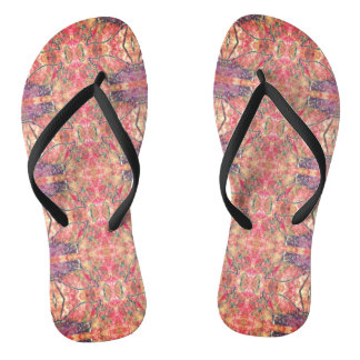 Purple and pink pattern flip flops