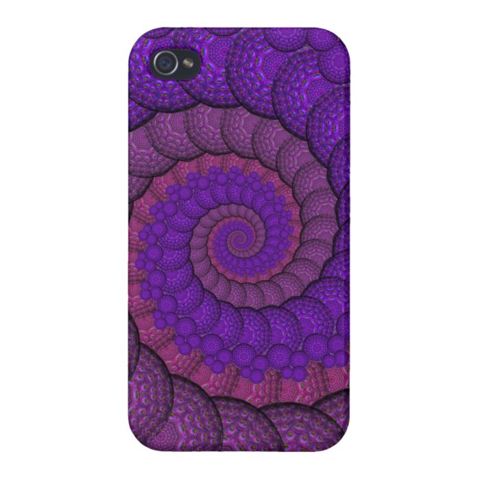 Purple and Pink Peacock Feather Fractal iPhone 4/4S Case