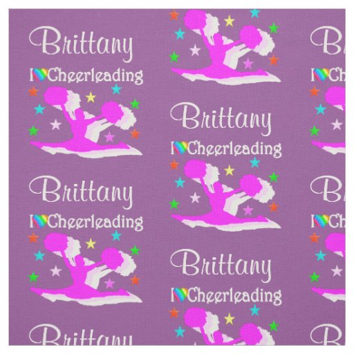 PURPLE AND PINK PERSONALIZED CHEERLEADER FABRIC