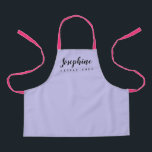 Purple and pink Personalized Little Chef Apron<br><div class="desc">Bring creativity to the kitchen with our "Purple and Pink Personalized Little Chef Apron." This vibrant and customized apron is designed to inspire and engage young chefs, providing a fun and personalized touch to their culinary adventures. Purple solid apron with pink straps (see other color options). Our Purple and Pink...</div>