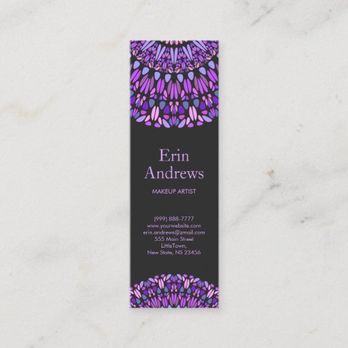 Purple and Pink Petal Mandala Mini Business Card