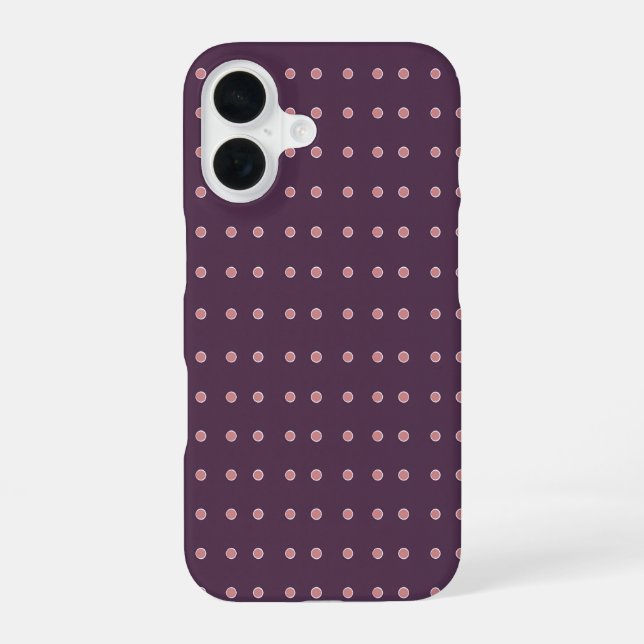 Purple and Pink Polka Dot Pattern iPhone Case (Back)