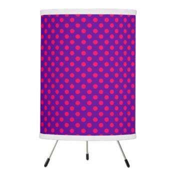 Purple And Pink Polka Dot Tripod Lamp by purplestuff at Zazzle