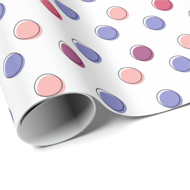 Purple and Pink Polka Dots Wrapping Paper (Roll Corner)