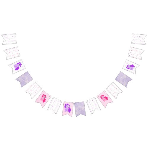 Purple and Pink Pony Birthday Party Flag Banner
