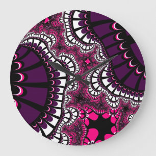 Purple and Pink Remix Large Clock