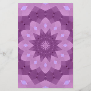 Purple and Pink Rosette Stationery