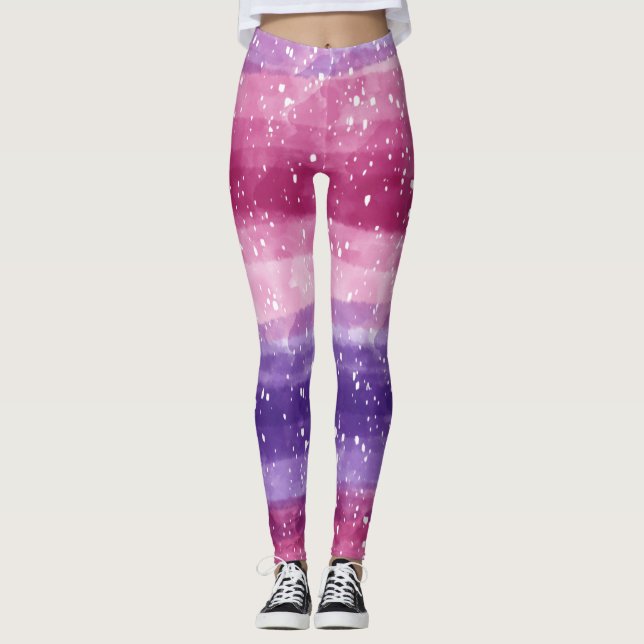 Purple and Pink Speckled  Leggings (Front)