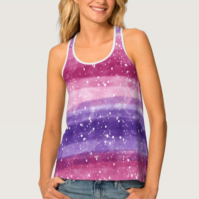 Purple and Pink Speckled  Tank Top (Front)