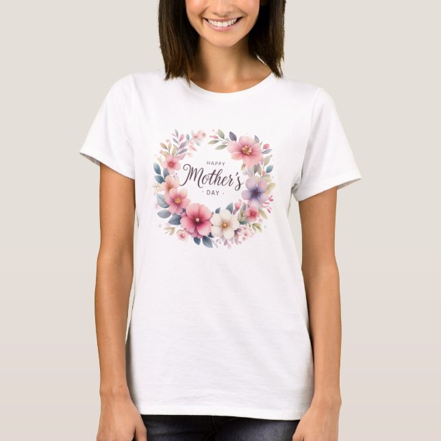 Purple and pink spring floral bouquet Mother's Day T-Shirt (Front)