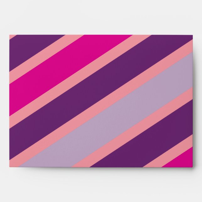 Purple and Pink Stripes Moderen Pattern Envelope (Front)