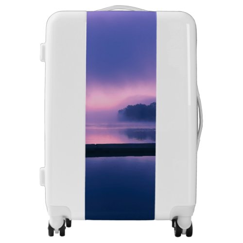 Purple and Pink Sunrise Water Landscape Reflection Luggage
