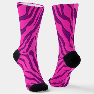 Purple And Pink Tiger Stripes Animal Print Socks