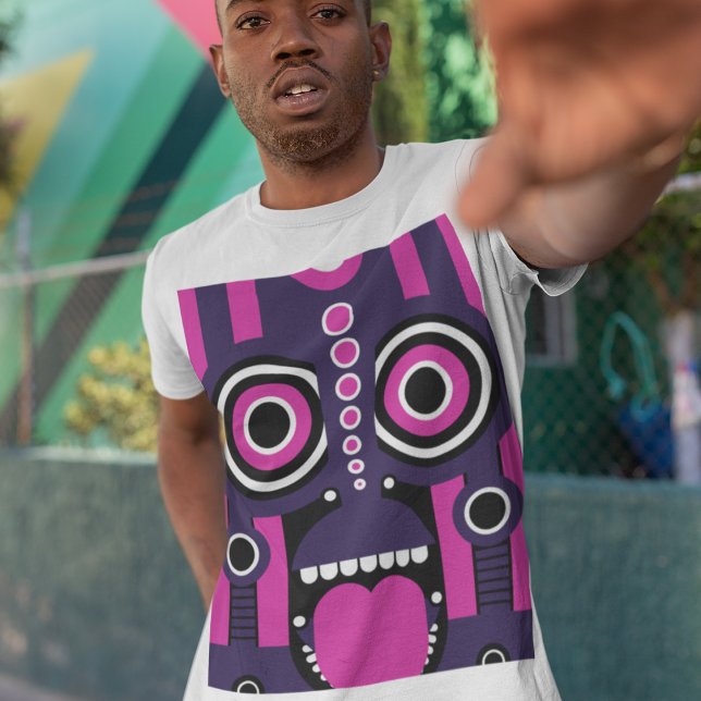 Purple And Pink Tiki Art T-Shirt (Creator Uploaded)