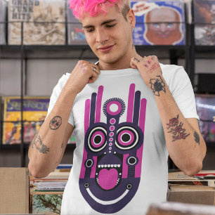 Purple And Pink Tiki Mask T-Shirt