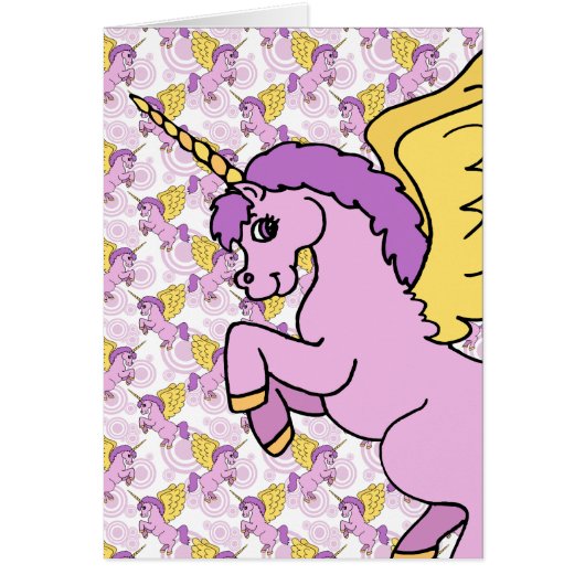 Purple and Pink Unicorn Design Cards (Front)