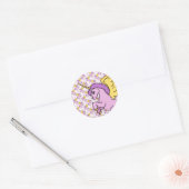 Purple and Pink Unicorn Design Classic Round Sticker (Envelope)