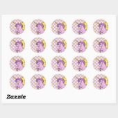 Purple and Pink Unicorn Design Classic Round Sticker (Sheet)