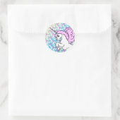 Purple and Pink Unicorn Pattern Classic Round Sticker (Bag)