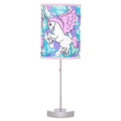 Purple and Pink Unicorn Pattern Table Lamp (Front)