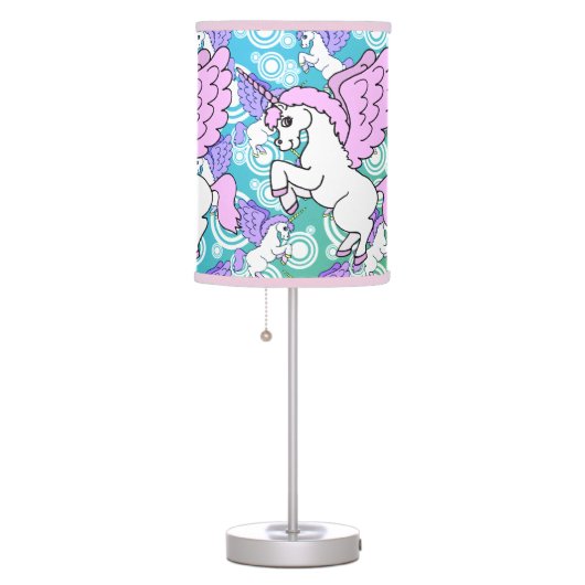 Purple and Pink Unicorn Pattern Table Lamp (Right)