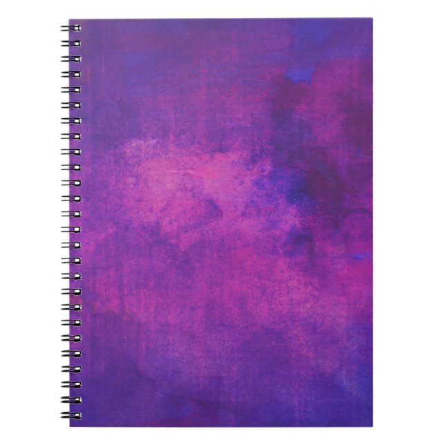 Purple and Pink Watercolor Abstract Background Notebook (Front)