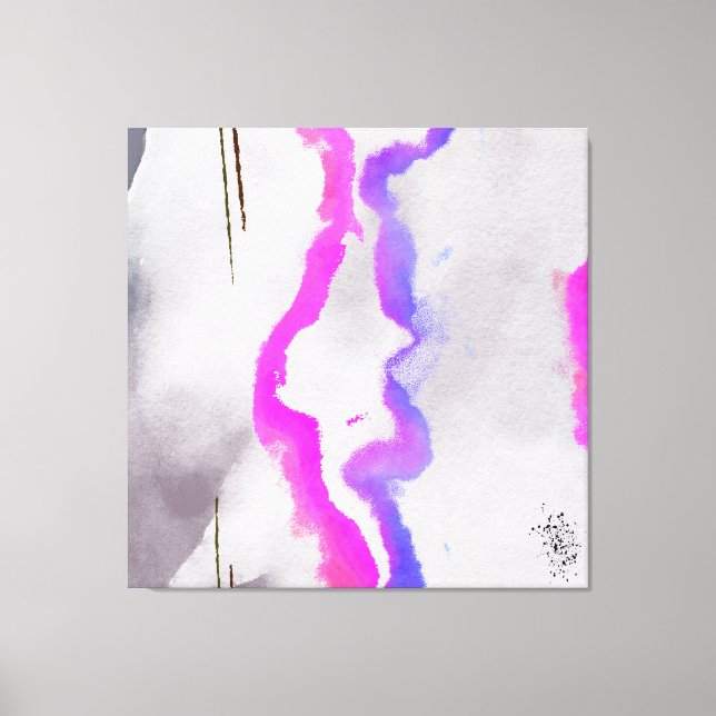 Purple And Pink Watercolor Abstract Canvas Print (Front)